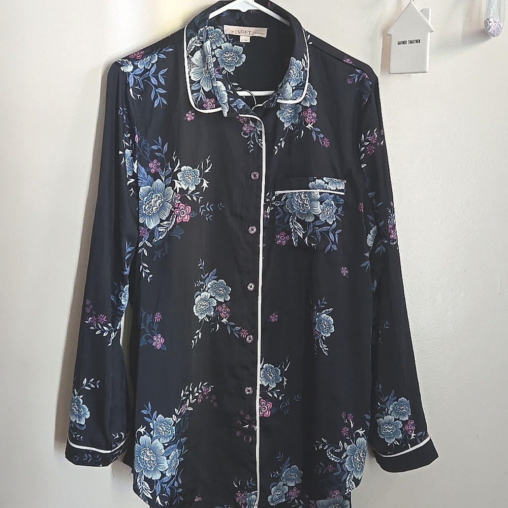 Loft Floral Black Pajama Set - Picture 2 of 11